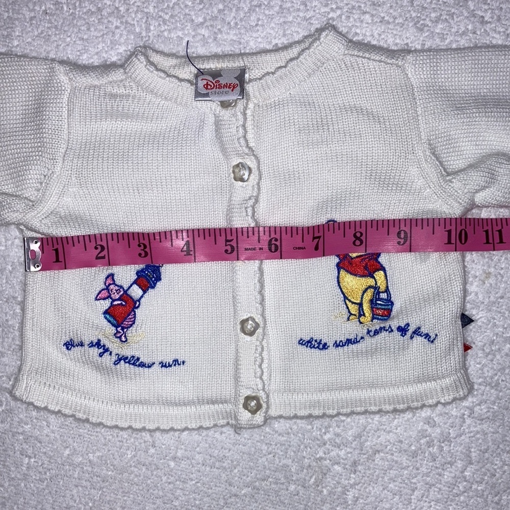 Disney store Winnie the Pooh piglet beach nautical white knit cardigan sweater - Picture 9 of 10